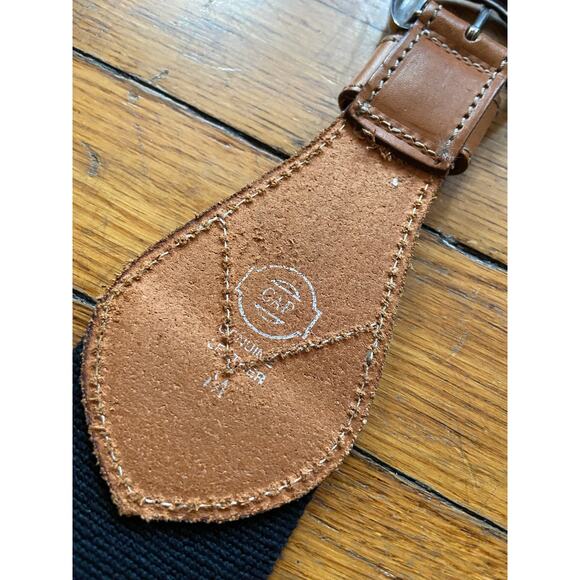 GAP Wide Black Stretch Waist Belt w/Leather Trim sz M - Picture 8 of 12